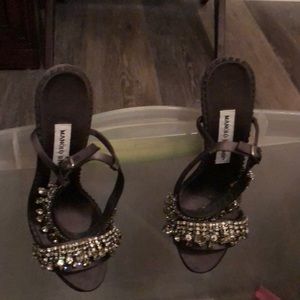Manolo Blahnik satin grey shoes womens Size 7